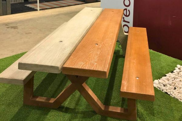 Mesa de Hormigón Gris Madera